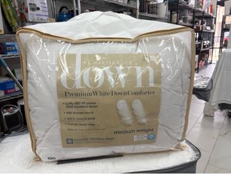 Charter Club Premium White Down Comforter – King Size – Medium Weight – New