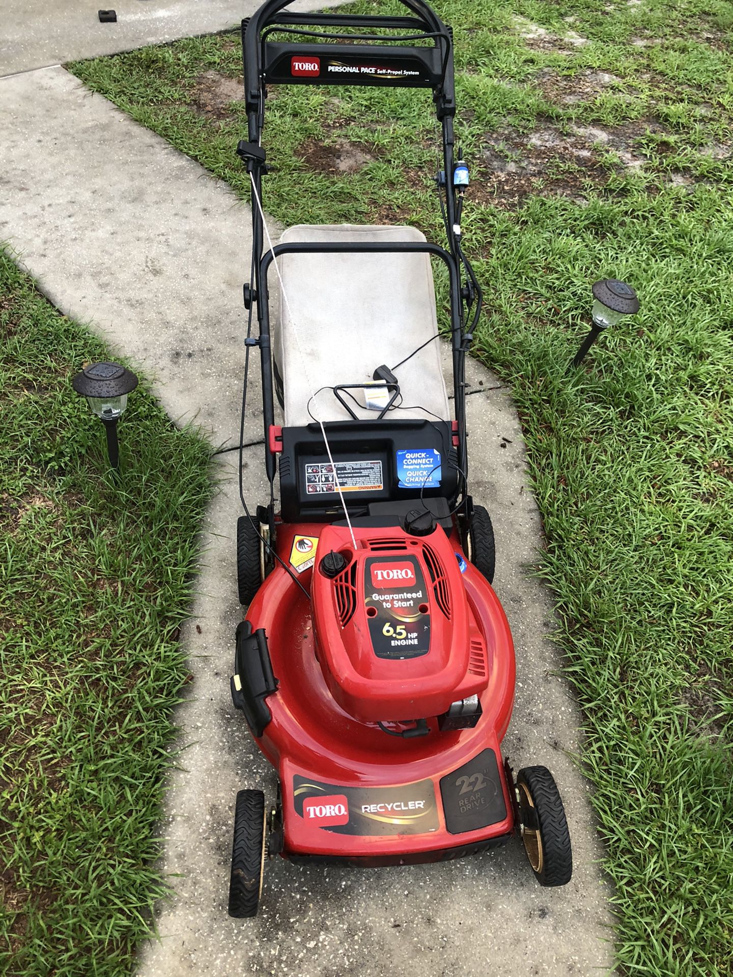 Toro electric start self propelled lawn mower