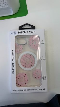 iPhone 16E / 17E Clear Phone Case Pink Floral