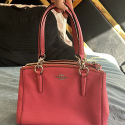 Coach Mini Christie Carry All Women's Leather Handbag,Shoulder Bag Pink