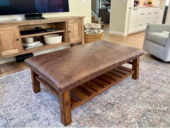 Caden Leather Rectangular Ottoman