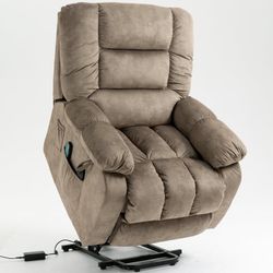 Electric Massage Recliner with Heat, Lift Recliner, Chairs for Living Room, Fabric Chaise Lounge with 5 Vibration Modes, Heating Cushion