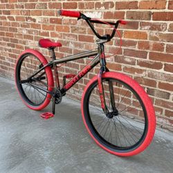 NEW 2026 SE BLOCKS FLYER 26 BLACK RUBY RED SINGLE SPEED FREESTYLE WHEELIE RIPPER BIG BMX BIKE 