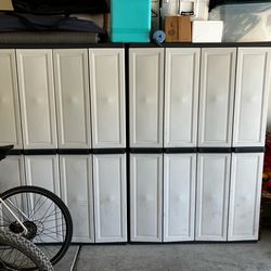 Garage storage cabinet and mini fridge