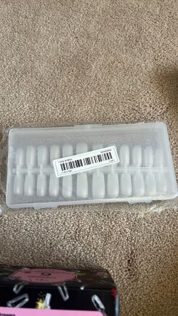 Fake Nails - Full Cover Ultra-Thin Frosted Long Coffin Fake False Nail Tips False Nail Gel Tools 240 Pcs Acrylic Nail For Nail Tips Tips With Case (Ba