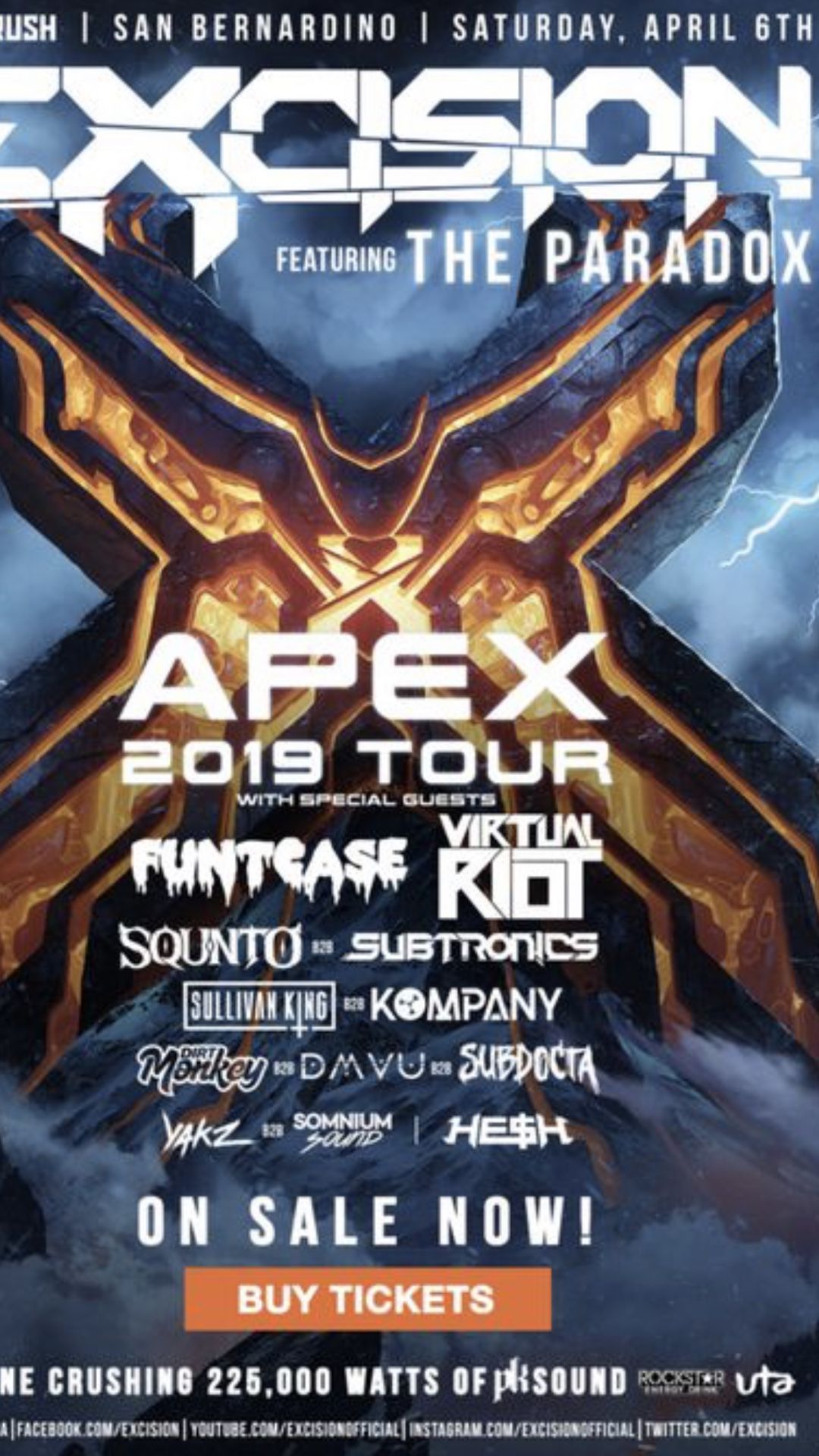 Excision APEX tour ticket NOS EVENT CENTER April 6, 2019