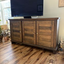 TV stand 3 Door With Shelves Good Condition  $ 150 OBO 