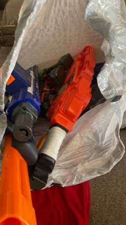 Bag of Nerf guns