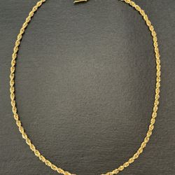 22k Gold Diamond Cut Rope Chain