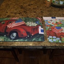 July 4th Bundle/Red Truck Rug and Garden Flag