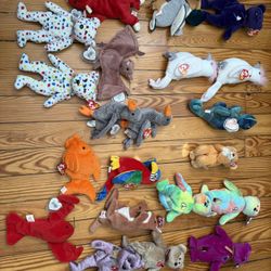 Ty Beanie Babies Retired Beanbag Plush Lot - Various Animals, Colors, 1990s