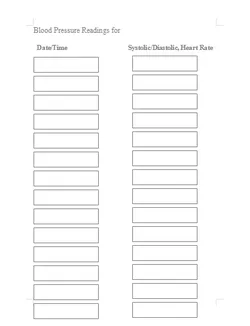 Heart Health Blood Pressure Home Sheets, 840 Blank Rows