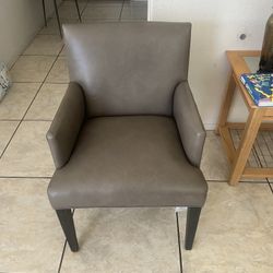 Armchair Faux Leather Gray Color 
