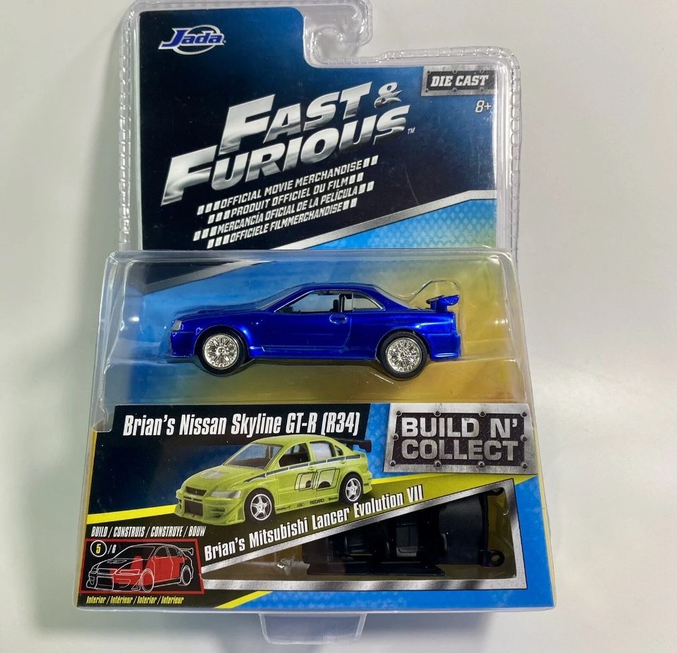 2016 Jada Fast & Furious Brian's Nissan Skyline GT-R (R34) 1:64 Diecast Blue