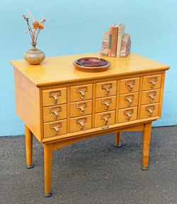 Vintage Gaylord 15 drawer wooden library card file