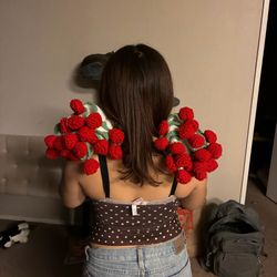 Crochet flower blanket boquet
