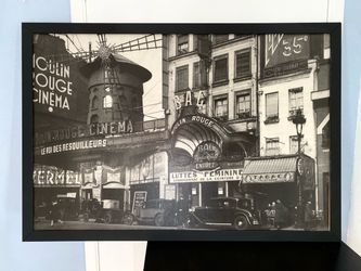 Moulin Rouge Nigthclub - Paris France - Cabaret Framed Art (38in x 26in) • $25.00 FIRM •