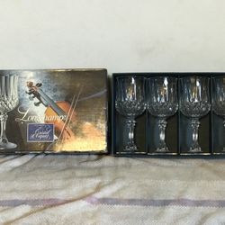 A set of 4- 7 1/2oz Cristal D'Arques Longchamp stemmed crystal goblets