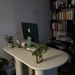 55” Modern White Dining Table or Desk