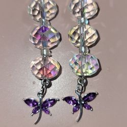 handmade dragon fly earrings