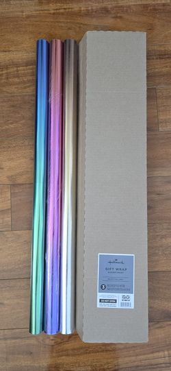 Ombre Foil Wrapping Rolls Gift Wrap Paper (Set of 3 Rolls: 60 sq. ft. ttl.)
