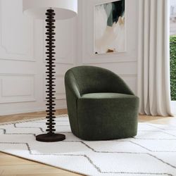 Accent Swivel Chair Hunter Green Fabric, Wood, Metal, Others. 31"x31"x31"h. New Especial Price 
