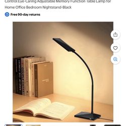 Dimmable LED Desk Lamp with USB Port and Regular Plug