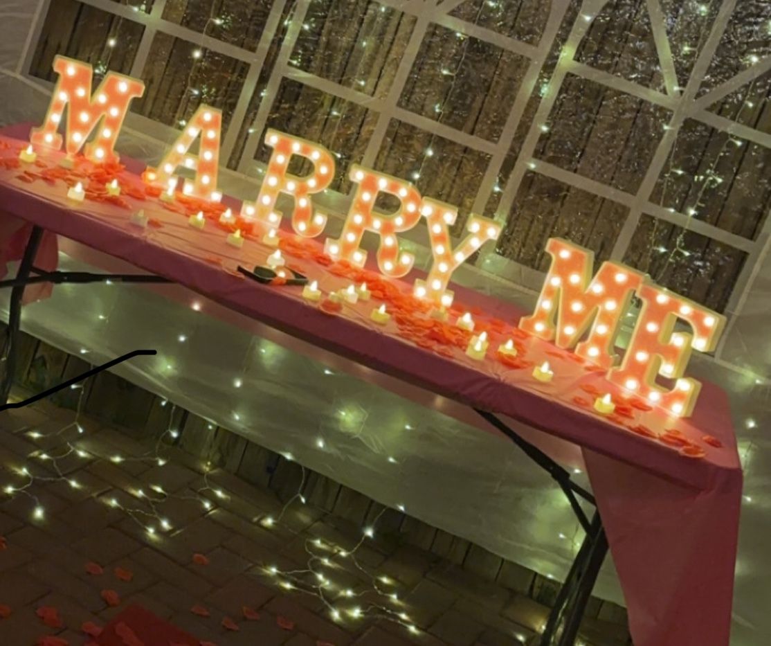 “ Marry Me “ Sign Proposal Light Up Letters