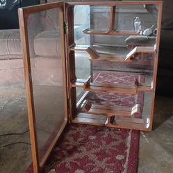 Vintage Chinese wall-mounted rosewood display cabinet