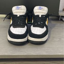 Nike Air Force 1 (Black, White, and Yellow)