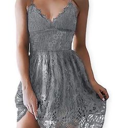 Brand New In Package Cute Grey Lace Sundress 