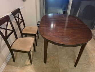 Table with extension and 2 chairs