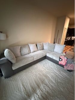 Gray L shape couch