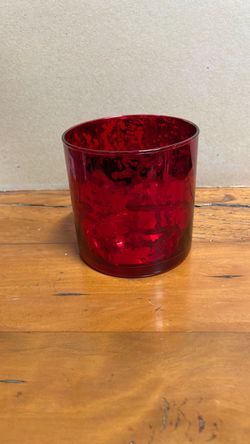 Red Glass Candle Holder