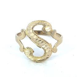 Woman’s Ladies 10k Yellow Gold Initial S Ring Size 7 GP3130112