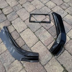 *NEW*  carbon fiber front bumper side skirts + license plate frame