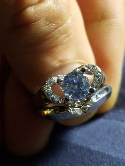 Women's wedding engagement promises ring Heart shape designer ring size 6.0