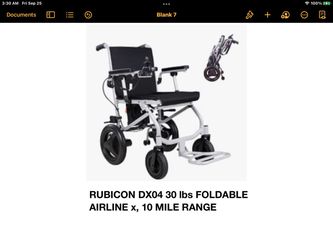 WORLD’S LIGHTEST WEIGHT FOLDING ELECTRIC WHEELCHAIR