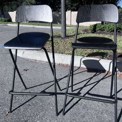 2 Black Bar Stools 