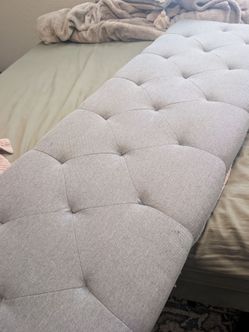 Queen Headboard quilted grey