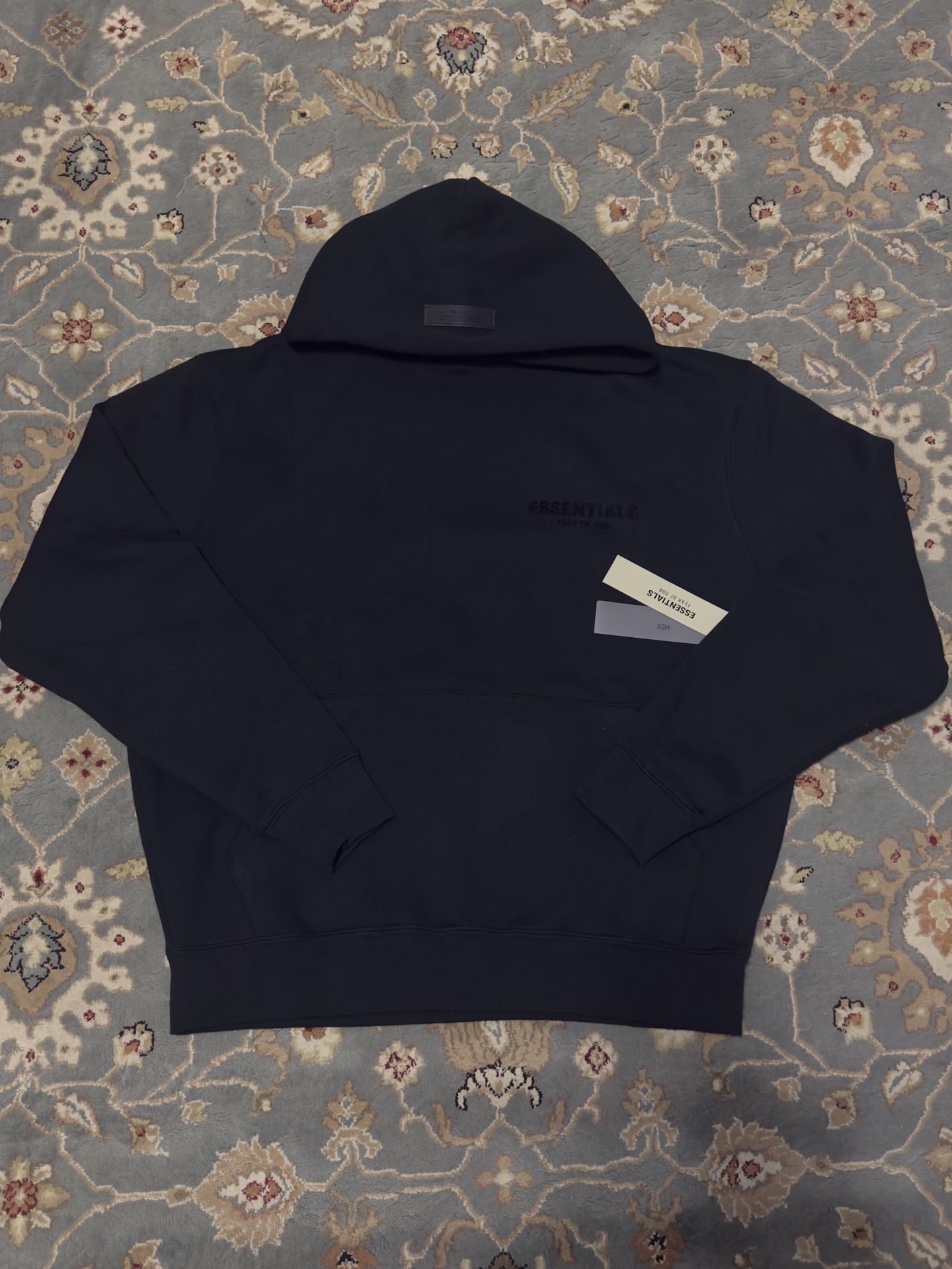 Fear of God Essentials Black Hoodie - Stretch Limo
