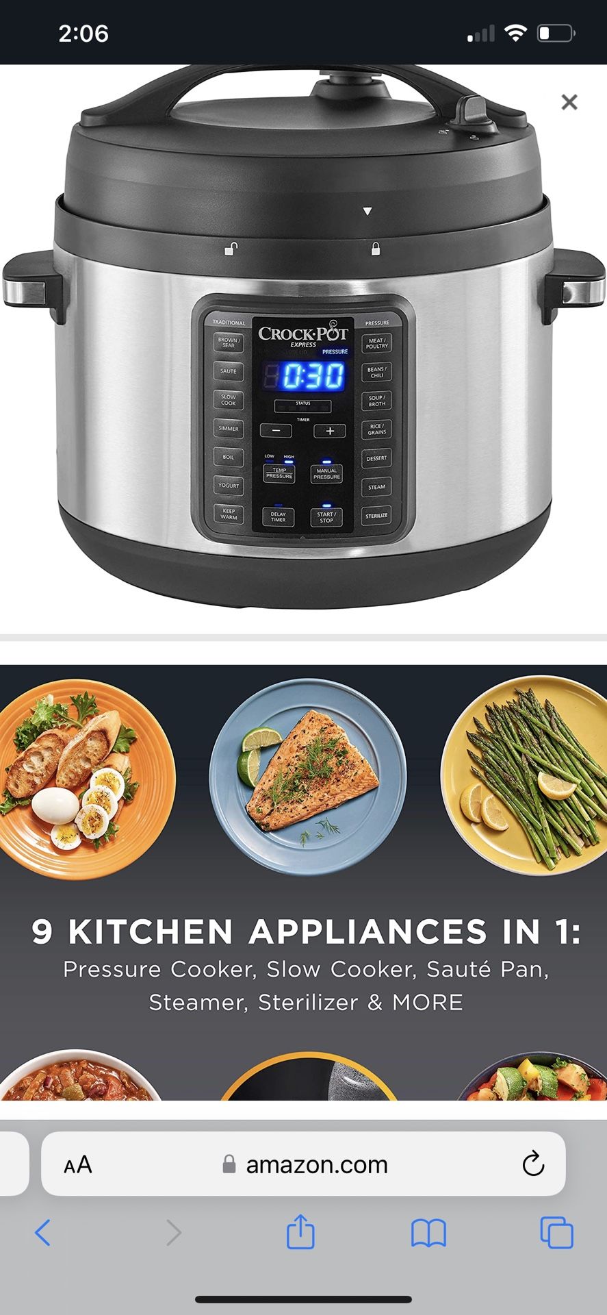 Crock-Pot (contact info removed) 10-Qt. Express Crock Multi-Cooker with Easy Release Steam Dial, 10QT, Stainless Steel