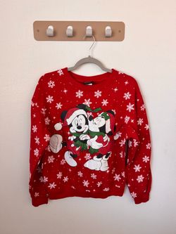 Disney Mickey & Minnie Christmas Sweatshirt Girls M 7-9
