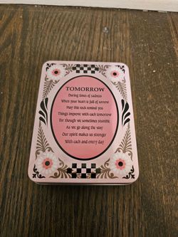 Tomorrow inspirational stone in tin gift box