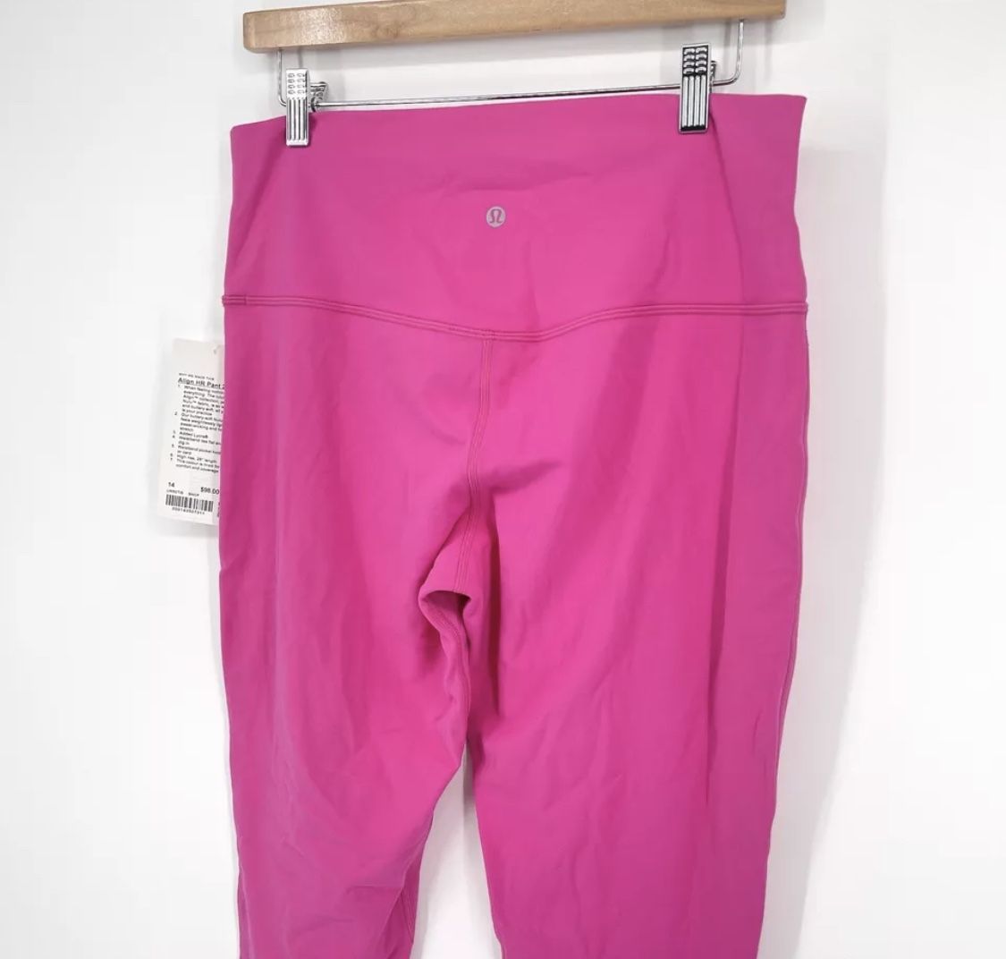 Lululemon Sonic Pink Align Leggings With Pockets NWT SIze 14 Sold Out Color!!!