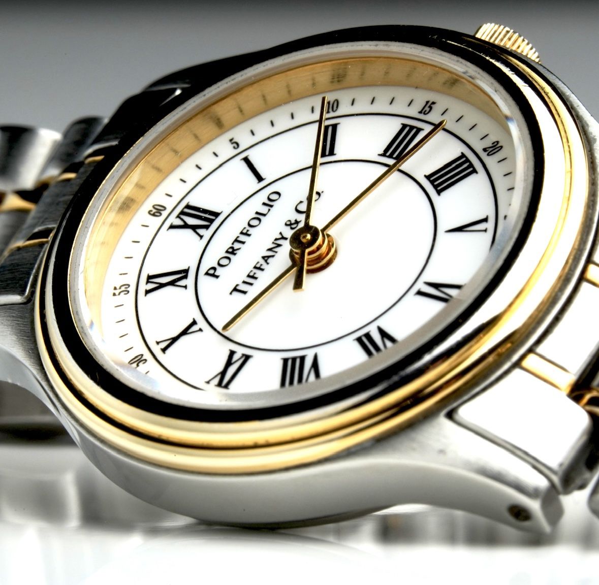 Tiffany & Co. 18K Yellow Gold and Stainless Steel Portfolio Watch