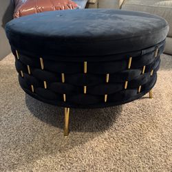 Black Storage Ottoman 