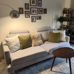 Modern Light Gray Sofa – $180