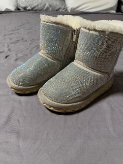 Kids Rhinestone Fur-Lined Winter Boots