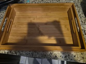 Bamboo Serving Tray with Handles